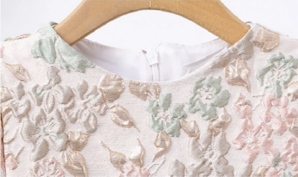 Itty Bitty Princess Vintage Floral Dress Puff Sleeve Dress - Image 4