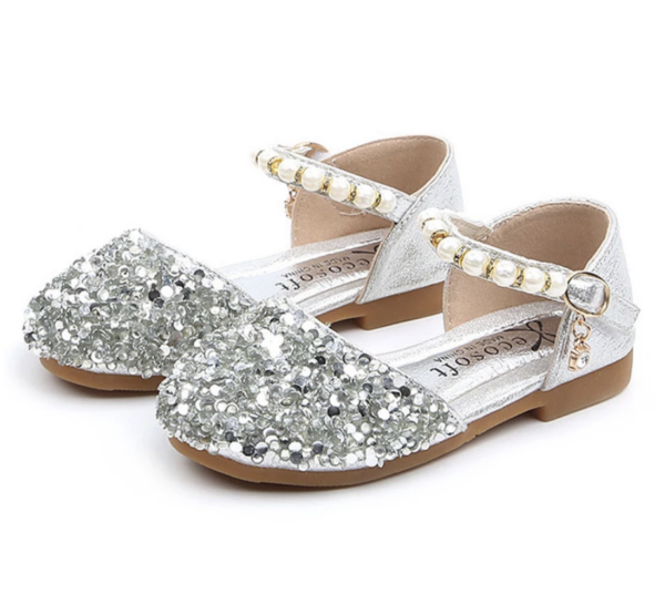 Itty Bitty Silver & Pearl Embellished Shoes
