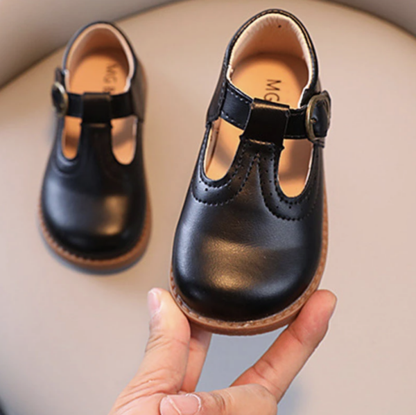 Itty Bitty Black Mary Jane Kids Sandals - Image 2