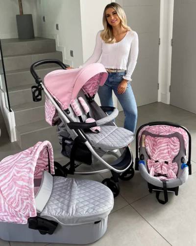 Dani Dyer MB200 Pink & Grey Travel System