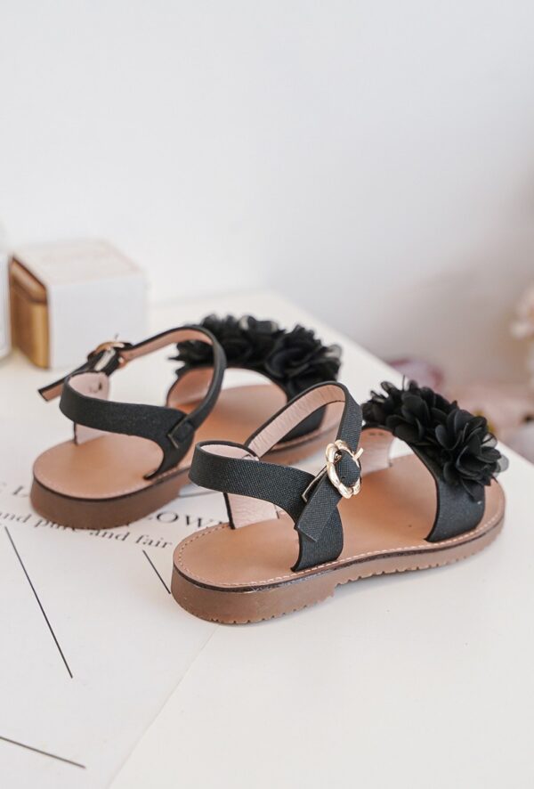 Itty Bitty Tahiti Black Flower Sandals - Image 5