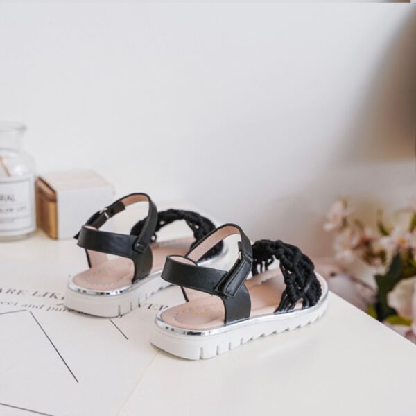 Itty Bitty Black Macrame Sandals - Image 2