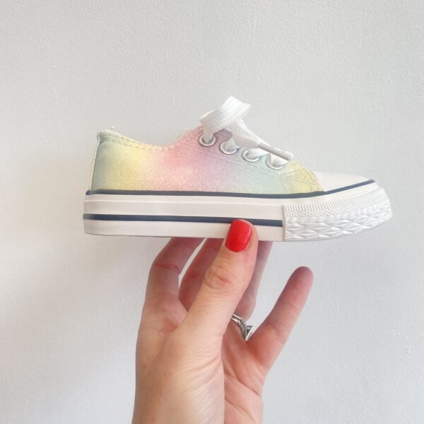 Itty Bitty Rainbow Glitter Trainers - Image 2