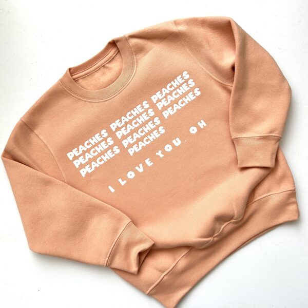 Itty Bitty Peaches, Peaches, Peaches Pink Sweatshirt - Image 2