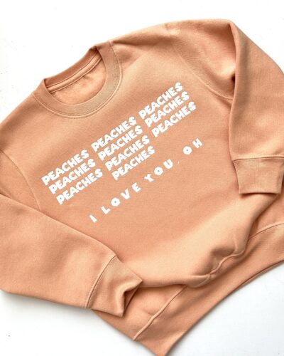 Itty Bitty Peaches, Peaches, Peaches Pink Sweatshirt