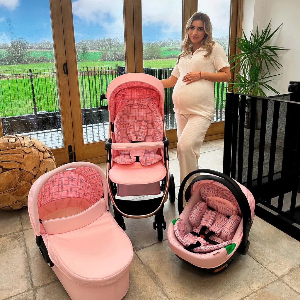MB200i Dani Dyer Pink Plaid iSize Travel System Itty Bitty
