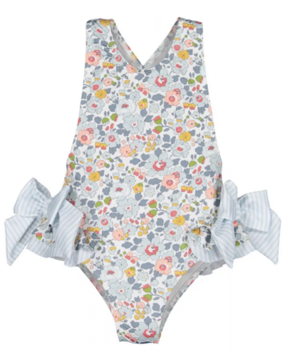 Itty Bitty Ditsy Blue Bow Swimsuit