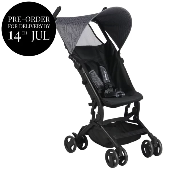 ** PRE-ORDER ** MBX5 Dani Dyer Black Chevron Ultra Compact Stroller