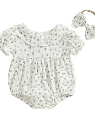 Itty Bitty Ditsy Floral Romper & Headband Set