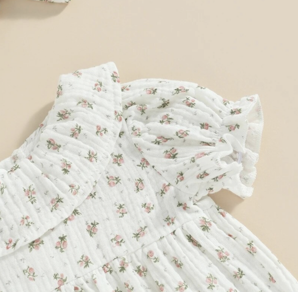 Itty Bitty Ditsy Floral Romper & Headband Set - Image 4