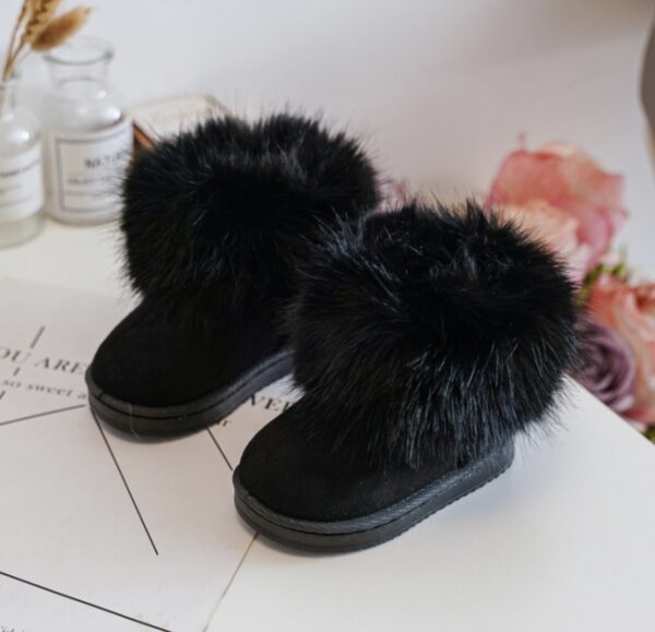 Itty Bitty Black Faux Fur Detail Snuggle Boots