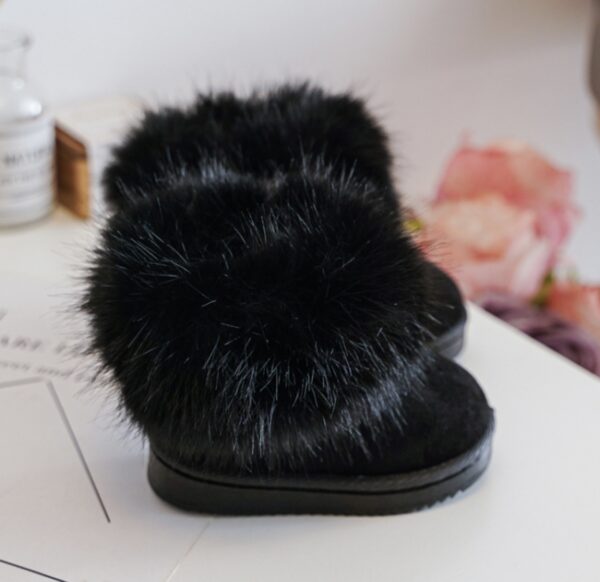 Itty Bitty Black Faux Fur Detail Snuggle Boots - Image 4