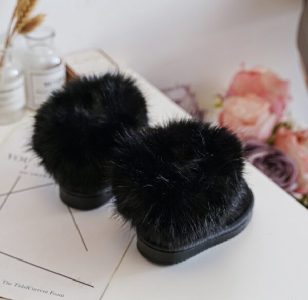 Itty Bitty Black Faux Fur Detail Snuggle Boots - Image 5