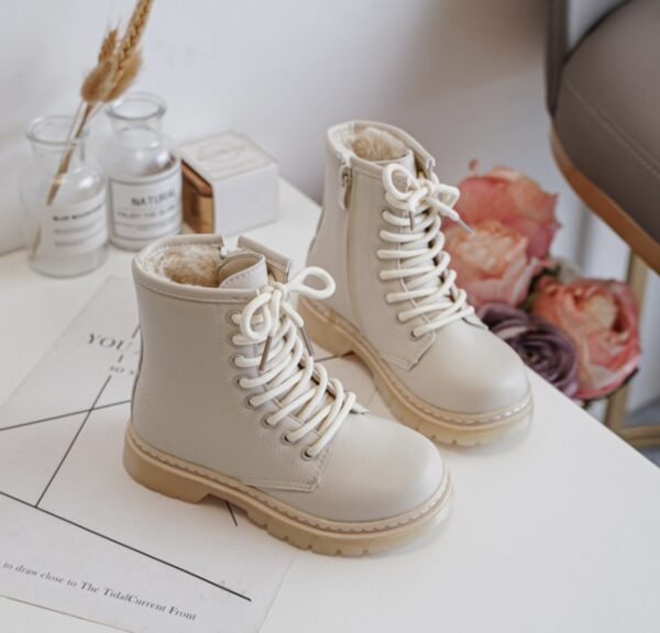 Itty Bitty Beige Cosy Lined Boots - Image 4