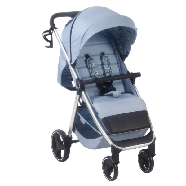MB160 Dani Dyer Blue Plaid Pushchair - Image 2