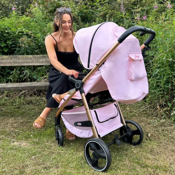 MB160 Dani Dyer Pink Plaid Pushchair