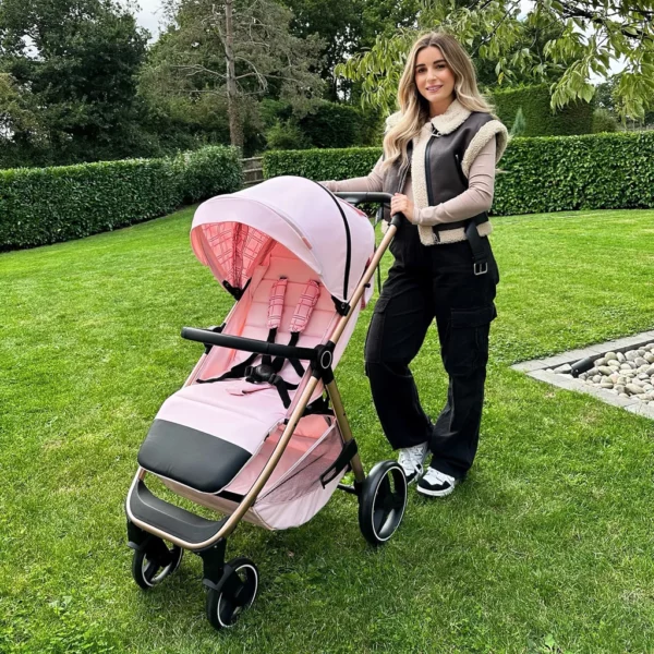 MB160 Dani Dyer Pink Plaid Pushchair