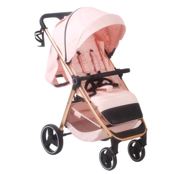 MB160 Dani Dyer Pink Plaid Pushchair - Image 2