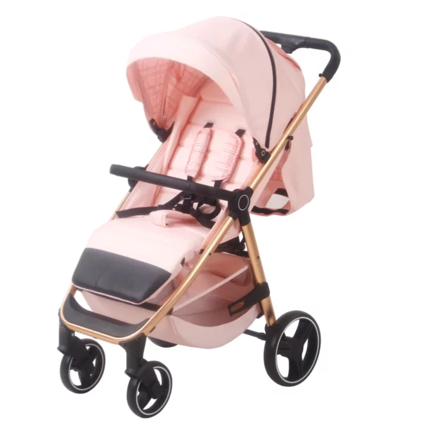 MB160 Dani Dyer Pink Plaid Pushchair - Image 6