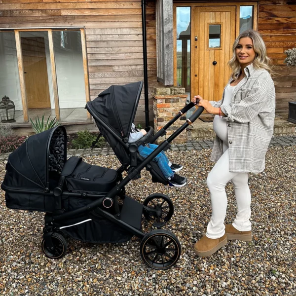 MB33 Dani Dyer Black Leopard Tandem Pushchair