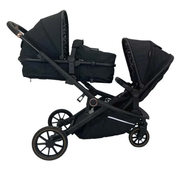 MB33 Dani Dyer Black Leopard Tandem Pushchair - Image 14