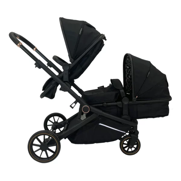 MB33 Dani Dyer Black Leopard Tandem Pushchair