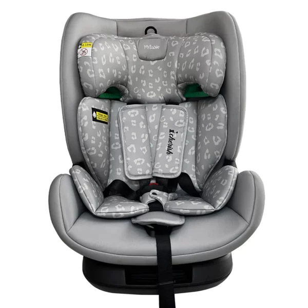 Dani Dyer iSize Grey Leopard Car Seat (76-150cm)