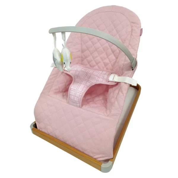 Dani Dyer Pink Plaid Baby Bouncer - Image 3
