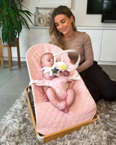 Dani Dyer Pink Plaid Baby Bouncer