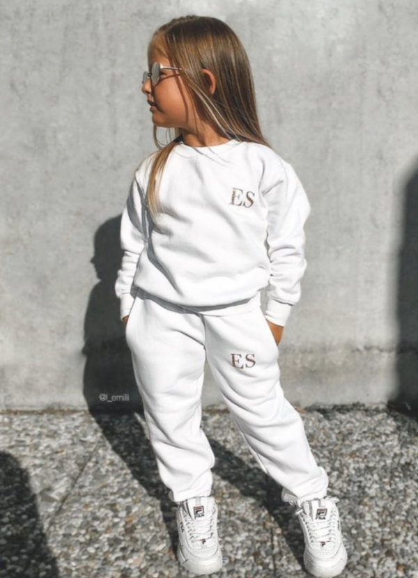 Itty Bitty White & Rose Gold Sparkle Personalised Tracksuit