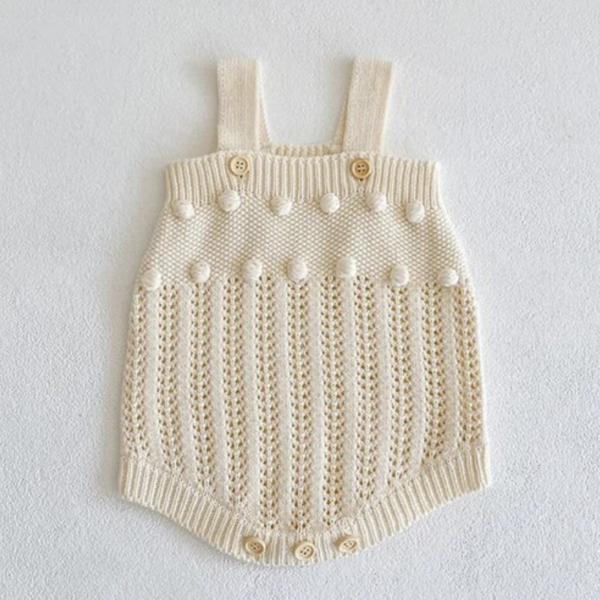 Itty Bitty Cream Pom Pom Knitted Set - Image 3