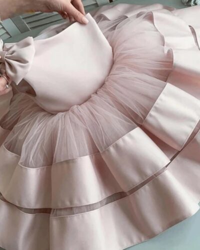 Itty Bitty Pink Tulle One Shoulder Dress
