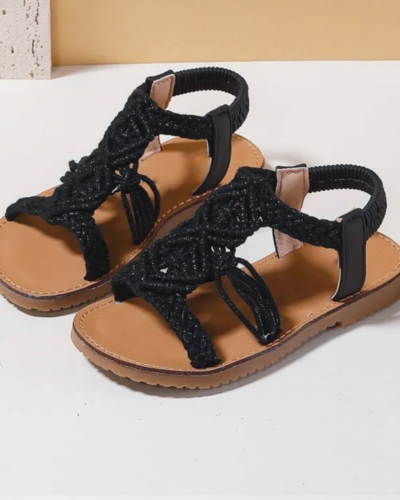 Itty Bitty Black Dreamcatcher Sandals