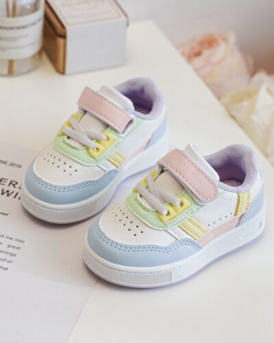 Itty Bitty White Multi Coloured Detail Trainers