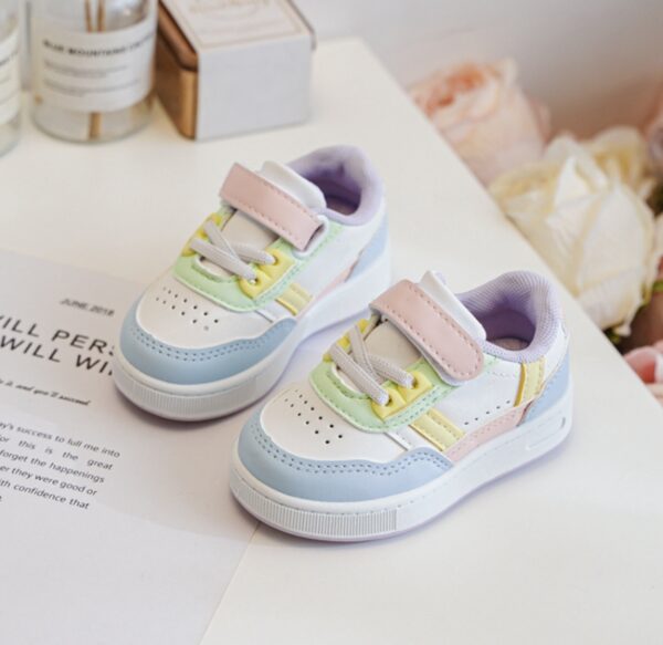 Itty Bitty White Multi Coloured Detail Trainers