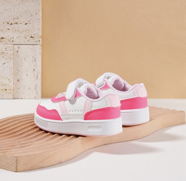 Itty Bitty White With Fushsia Detail Trainers - Image 2