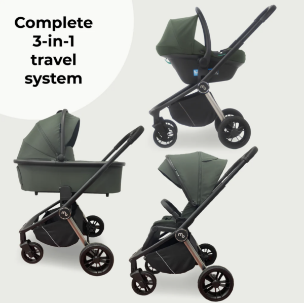 MB450i 3-in-1 Travel System with i-Size Car Seat - Forest Green - Image 5