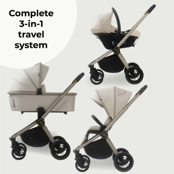 MB450i 3-in-1 Travel System with i-Size Car Seat - Ivory - Image 2
