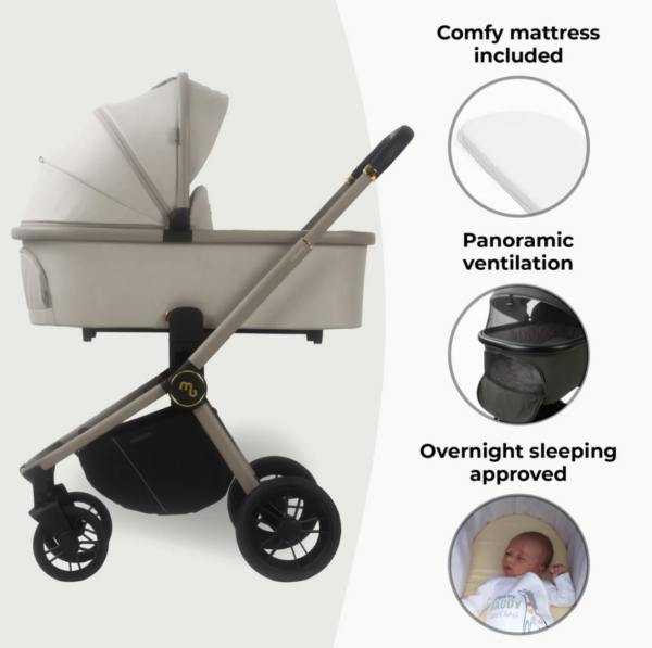 MB450i 3-in-1 Travel System with i-Size Car Seat - Ivory - Image 5