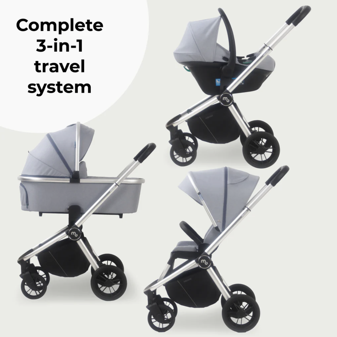 Blue 3 in 1 travel system outlet