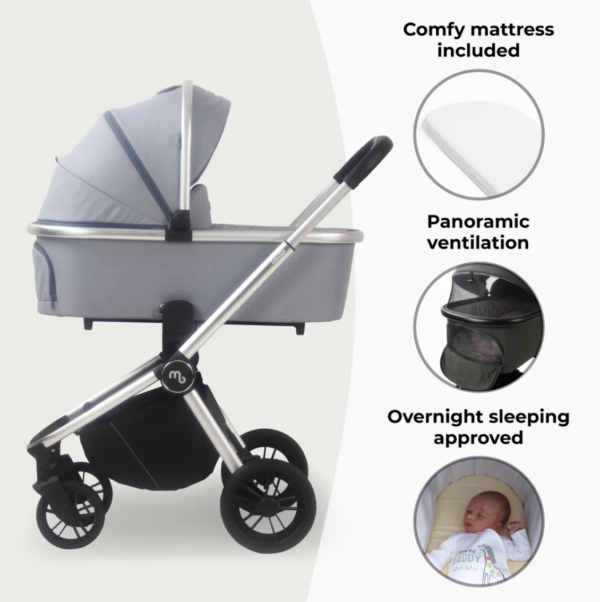 MB450i 3-in-1 Travel System with i-Size Car Seat - Steel Blue - Image 6
