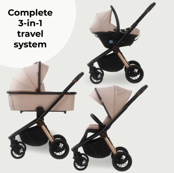 MB450i 3-in-1 Travel System with i-Size Car Seat - Pastel Pink - Image 2