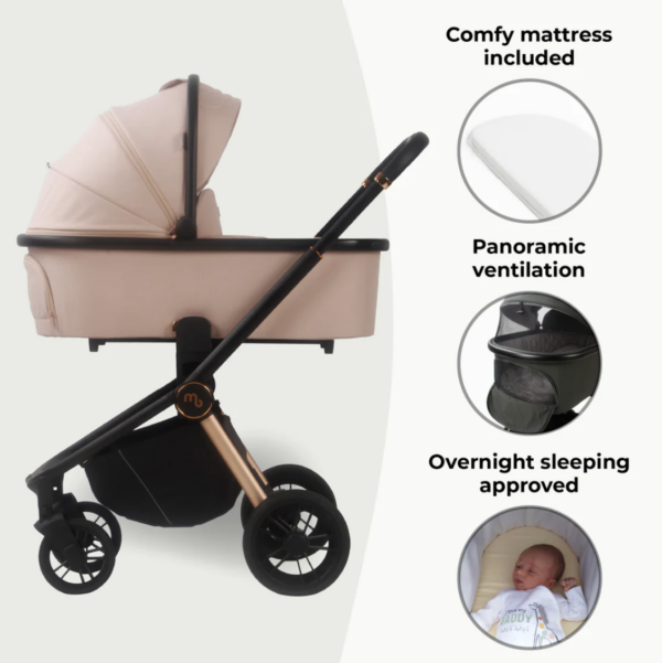 MB450i 3-in-1 Travel System with i-Size Car Seat - Pastel Pink - Image 5