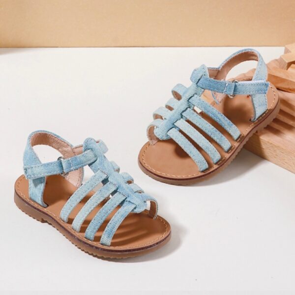 Itty Bitty Denim Multi Strap Sandals - Image 5