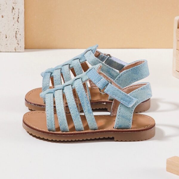 Itty Bitty Denim Multi Strap Sandals - Image 4