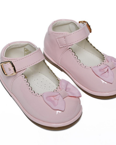 Itty Bitty Pink Patent Bow Shoes (Infant)