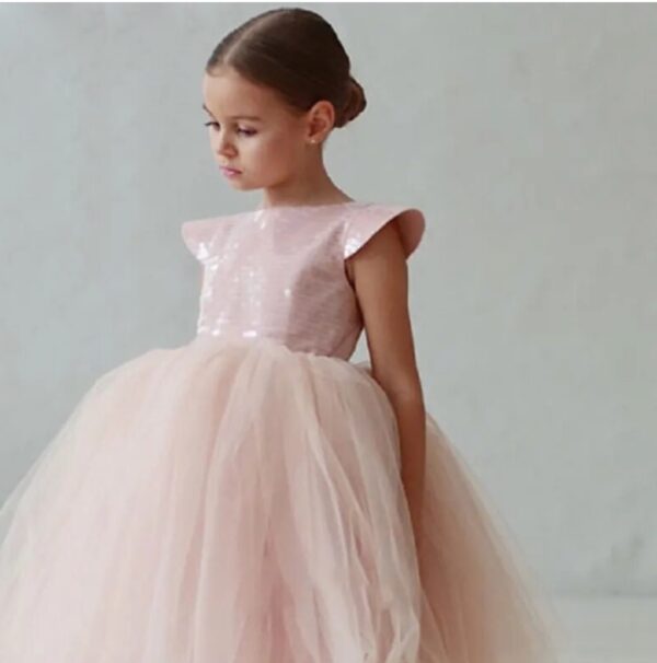 Itty Bitty Pink Sequin Open Back Tutu Dress