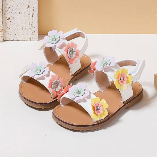 Itty Bitty Multi Coloured 3D Flower Sandals