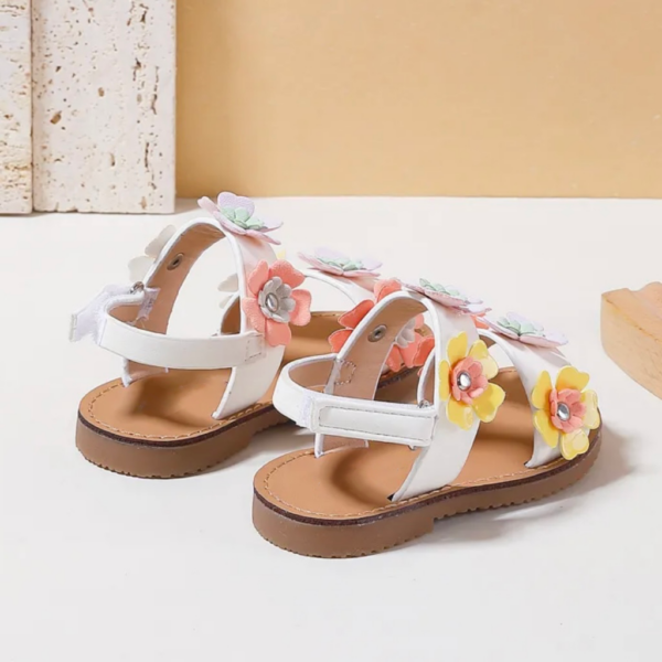 Itty Bitty Multi Coloured 3D Flower Sandals - Image 5