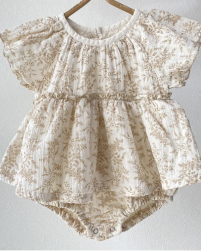 Itty Bitty Neutral Fern Print Dress